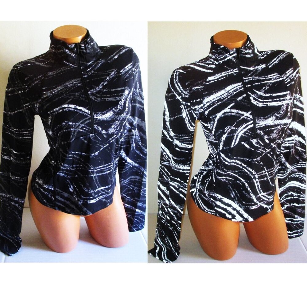 Victoria Secret PINK Active Half-Zip Sweatshirt Jacket Reflective Marble $69